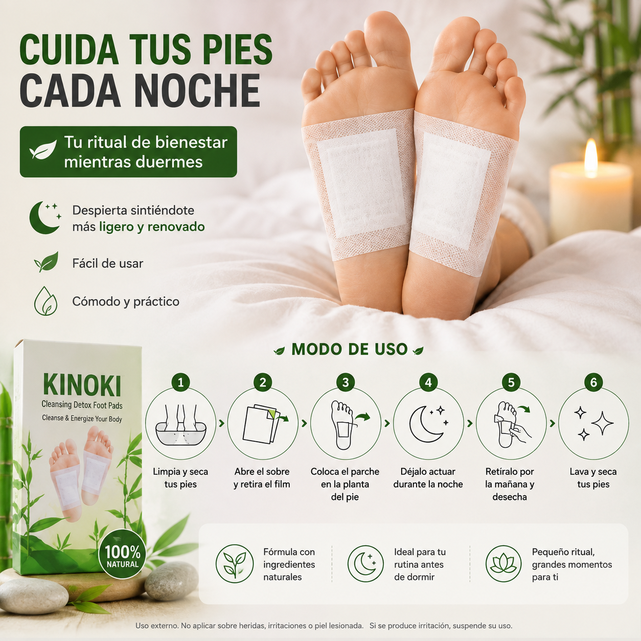 Parches Desintoxicantes para Pies KINOKI